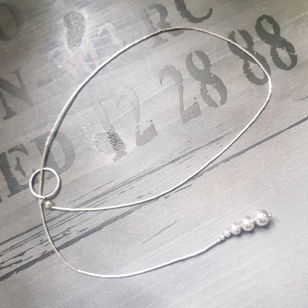 Sterling Liquid Loop Through Necklace - image 3